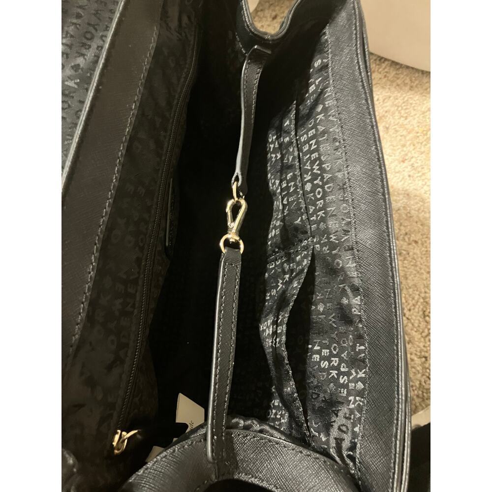 KATE SPADE MEDIUM BLACK SAFFIANO LEATHER AND VELVET HANDBAG - Picture 16 of 16
